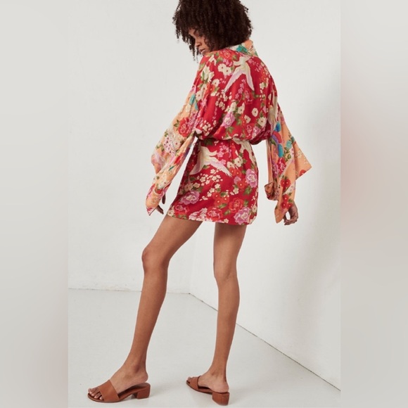 Spell and the Gypsy Collective Delilah Patchwork Short Kimono boho festival OS - Picture 5 of 16